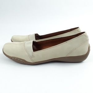 Auditions Flats Womens 10 M Shoes Leather Beige Casual Round Toe Slip On Low
